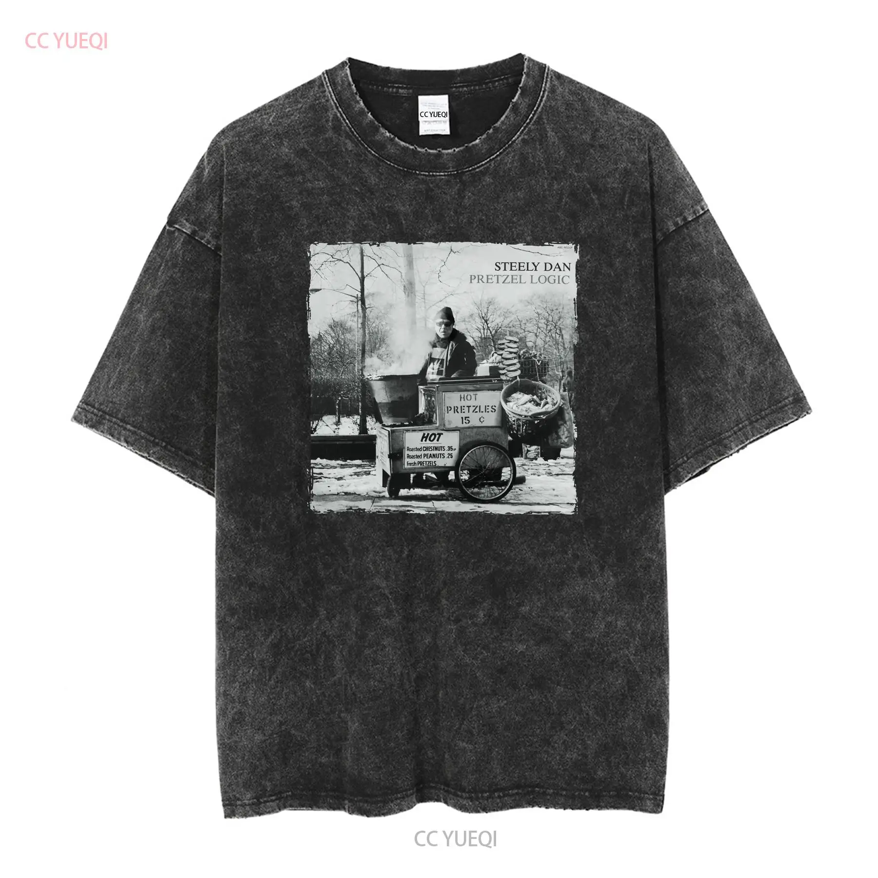 T-shirt en coton Steely Dan Pretzel Logic Walter Becker Donald Fagen manches longues ou courtes vintage lavé homme polyvalent