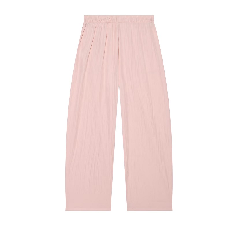Ensemble pantalon large et veste courte plissée taille mi-haute pour femme - Tenue d'été 2 pièces
