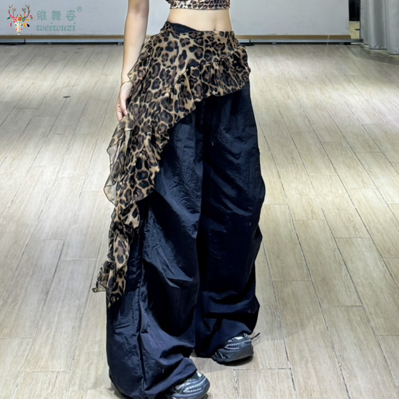 Vêtements de danse du ventre pour femmes, écharpe de hanche imprimée léopard, rideau de pet de danse Jazz, écharpe de taille pour pratique de danse orientale pour adultes