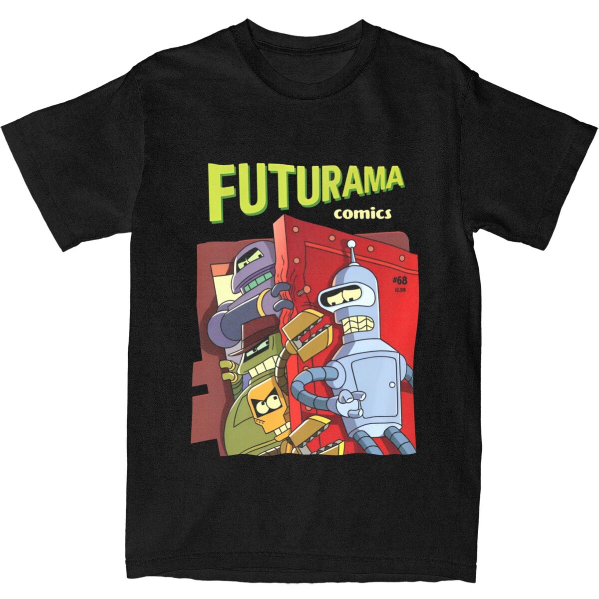 Hommes femmes Futuramas bande dessinée t-shirts 100% couverture en coton nouveauté à manches courtes col rond t-shirts 4XL 5XL 6XL T-Shirt