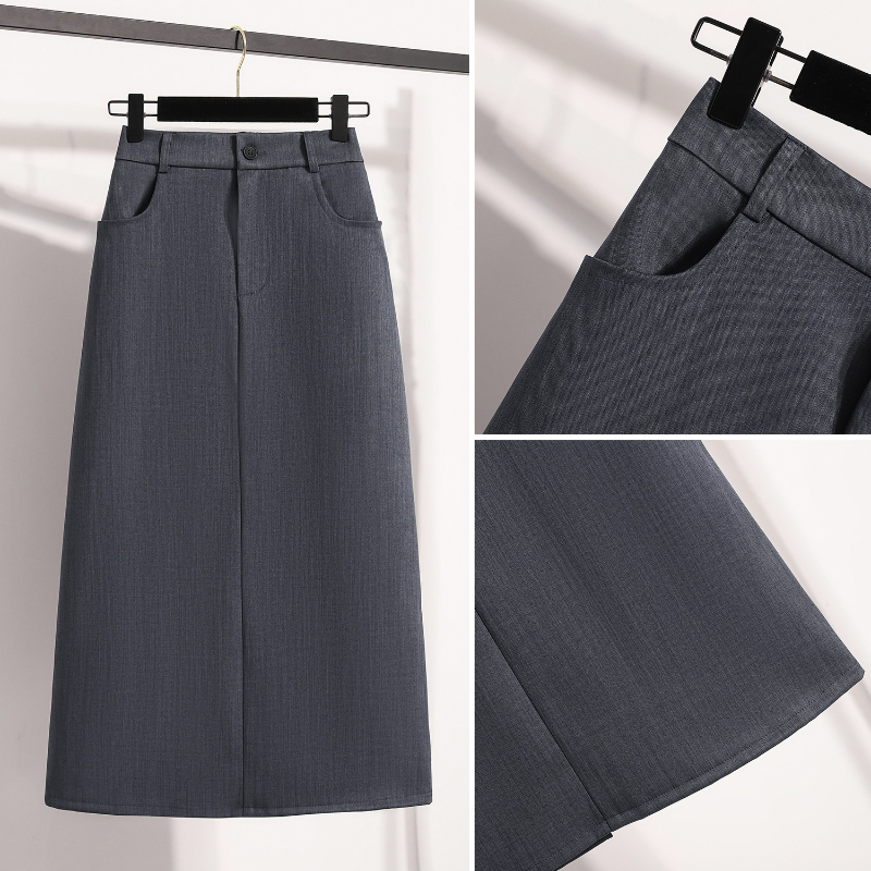 Costume demi-corps jupe femme grande taille automne nouvelle mode élégante trajet longueur moyenne paquet hanche jupes ample a-ligne jupe