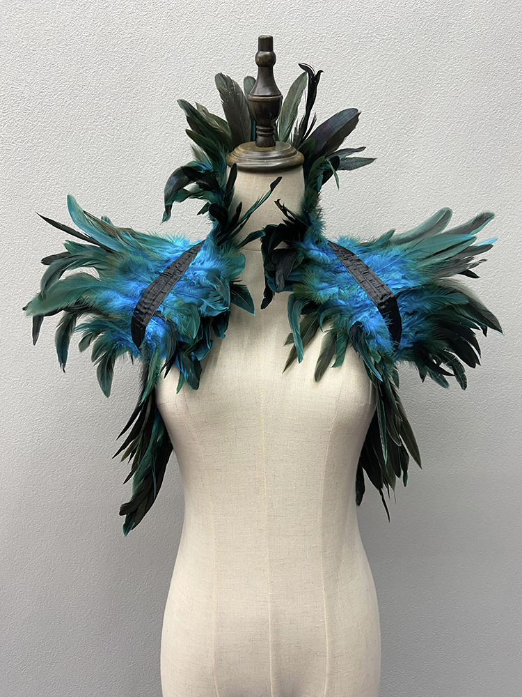Châle haussements d'épaules en plumes naturelles pour femmes, enveloppes de plumes de luxe, cosplay d'Halloween noir, punk sexy, gothique