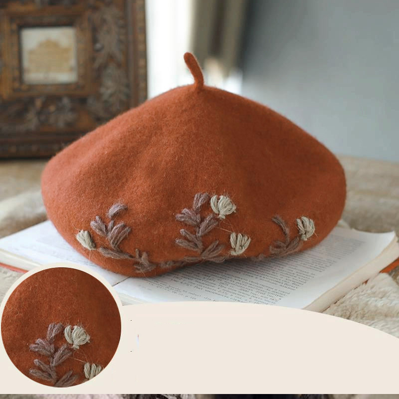 Chapeau d'hiver en laine pour femmes, béret chaud, chapeau de peintre français