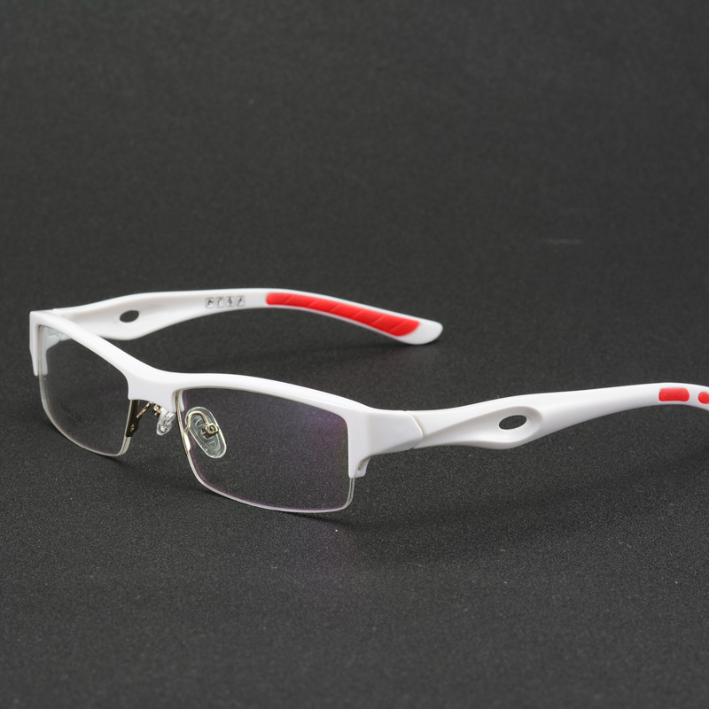 Monture de lunettes blanche demi-cerclée pour hommes, style sportif, adaptée au fitness, à la course à pied et au marathon, peut être équipée de verres correcteurs, en matériau silicone Tr90, couleur chair blanche