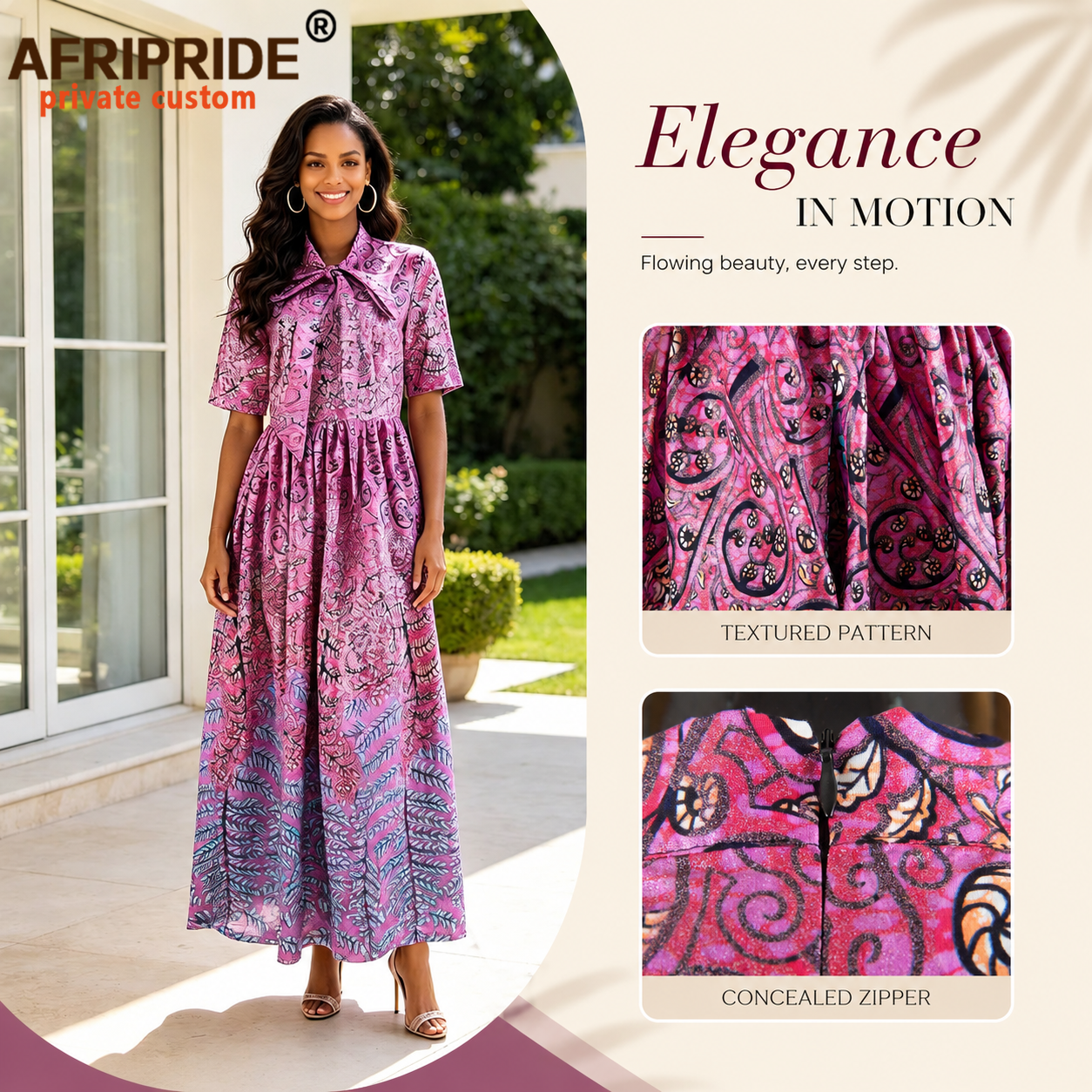 Robes africaines pour femmes, demi manches, taille haute, tenue Ankara, Maxi, vêtements traditionnels, tenues de fête imprimées 2425033