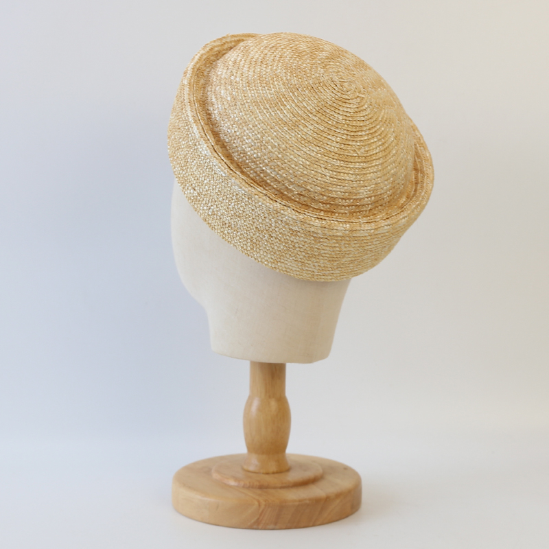 100 % naturel 	 Chapeau de paille rond pour hommes et femmes, chapeau de marin d'été japonais, béret de plage, pilulier de soleil