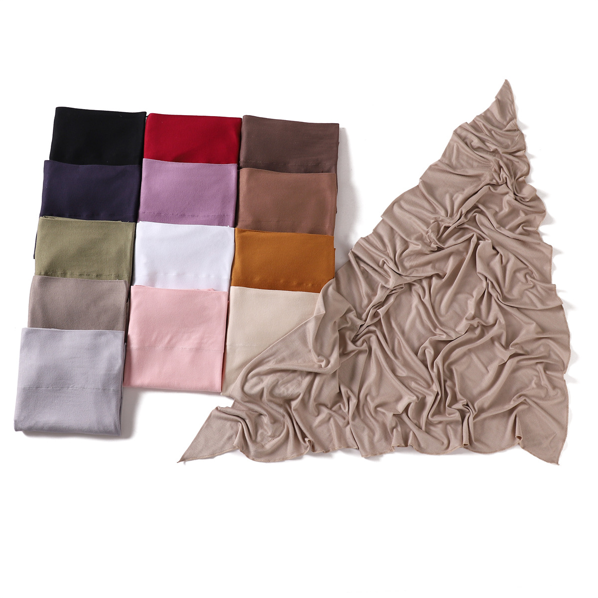 Hijabs en Jersey Triangle de qualité supérieure pour femmes, foulards musulmans solides, Turban élastique, Bandana arabe, foulard Khimar, enveloppes saoudiennes