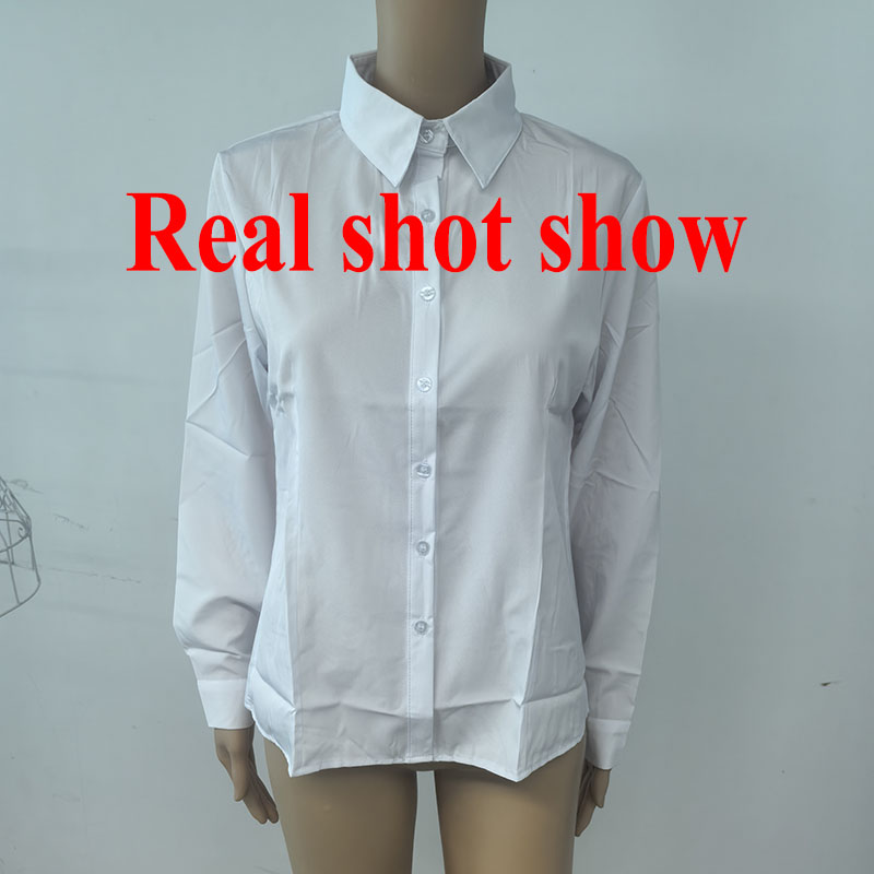 Chemise blanche professionnelle pour femmes, bureau, coupe cintrée, chemisier formel, pour les déplacements quotidiens, Simple, polyvalent, col carré, chemise de Base