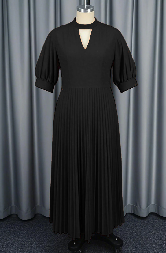 Robe d'église élégante pour femmes, ligne A, col rond, manches courtes bouffantes, plissée, taille haute, chic, Noble, soirée formelle, africaine, nouvelle collection
