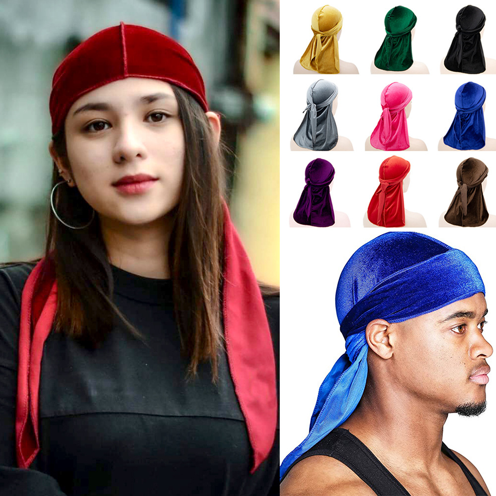 Turbans de mode pour hommes velours longue queue tressée chapeau de Pirate sport décontracté en plein air Turban personnalisé