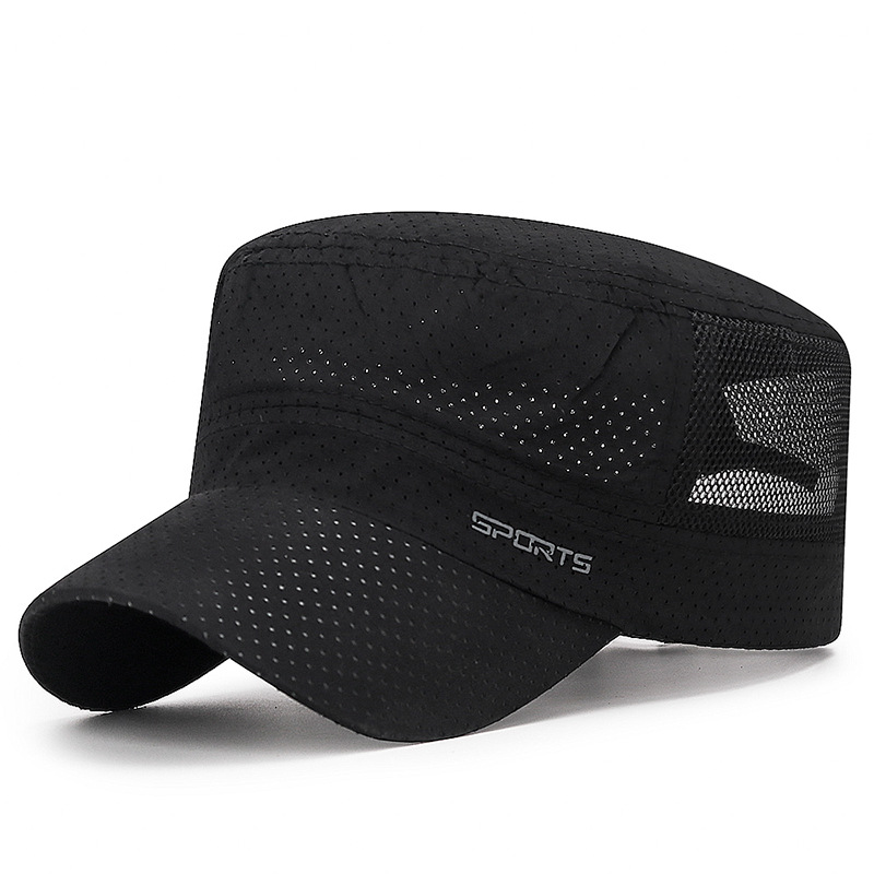 Chapeaux militaires pour hommes et femmes, casquette plate, séchage rapide, printemps, été, crème solaire, maille respirante fine, chapeau de pêche en plein air, nouveau