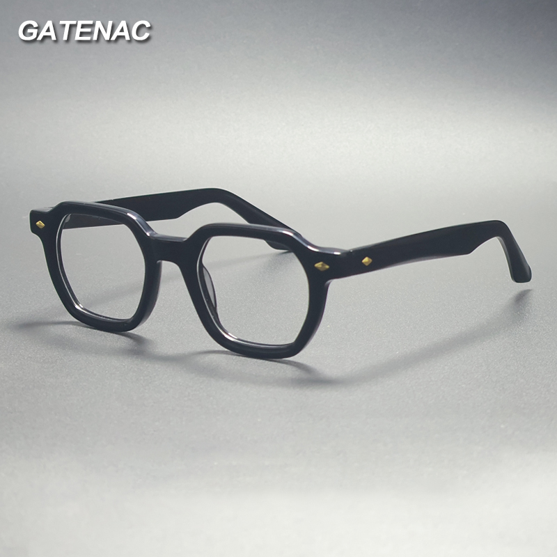 Monture de lunettes en acétate faite à la main pour hommes et femmes, Vintage, Ultra légère, carrée, rétro, marque de luxe japonaise, lunettes de styliste