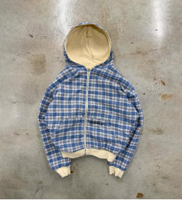 Harajuku simple design coréen décontracté polyvalent couple cardigan à fermeture éclair Y2K début d'automne rétro double face plaid veste à capuche
