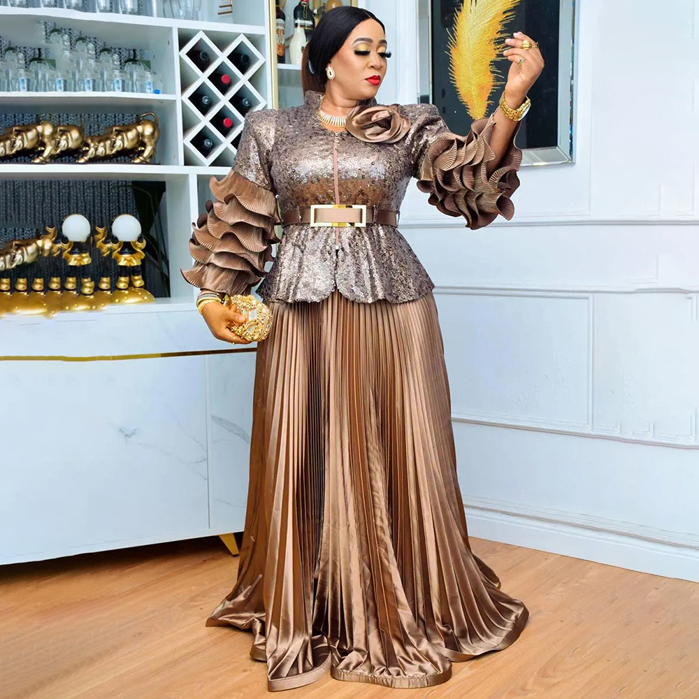 Vêtements africains pour femmes, ensemble 2 pièces, hauts et jupes, costumes, grande taille, robes de fête de mariage, Dashiki Ankara, tenues de turquie