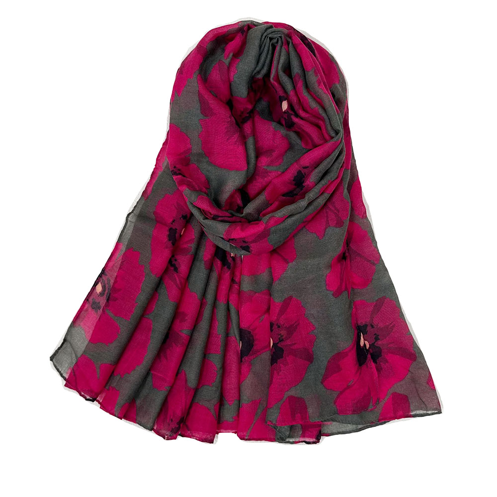 Écharpes et châles à motifs de coquelicots pour femmes, longs foulards à fleurs, hijab, écharpe de plage, bandana, 6 couleurs.