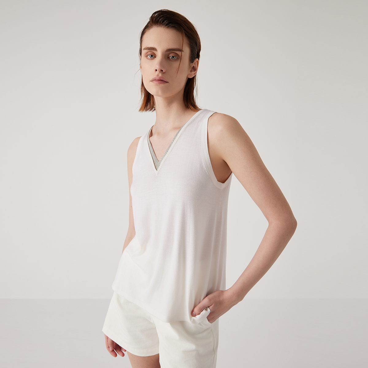 BC1176 – gilet d'été en laine et soie pour femmes, vêtements de luxe, confortables, respirants, à la mode