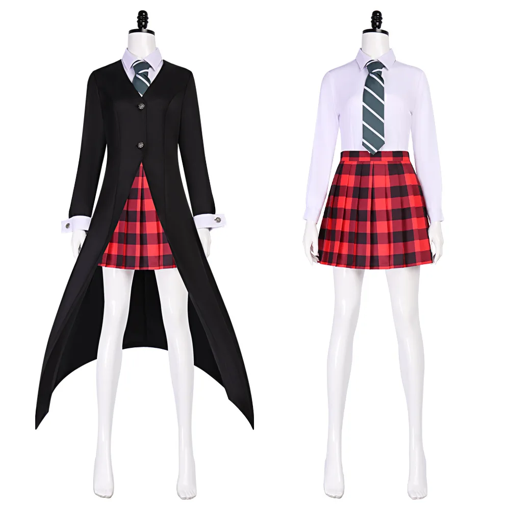 Costume de cosplay Maka Albarn, anime Soul Eater, pour femmes adultes, comprenant jupe, gants et uniforme, tenue de jeu de rôle pour fête d'Halloween.