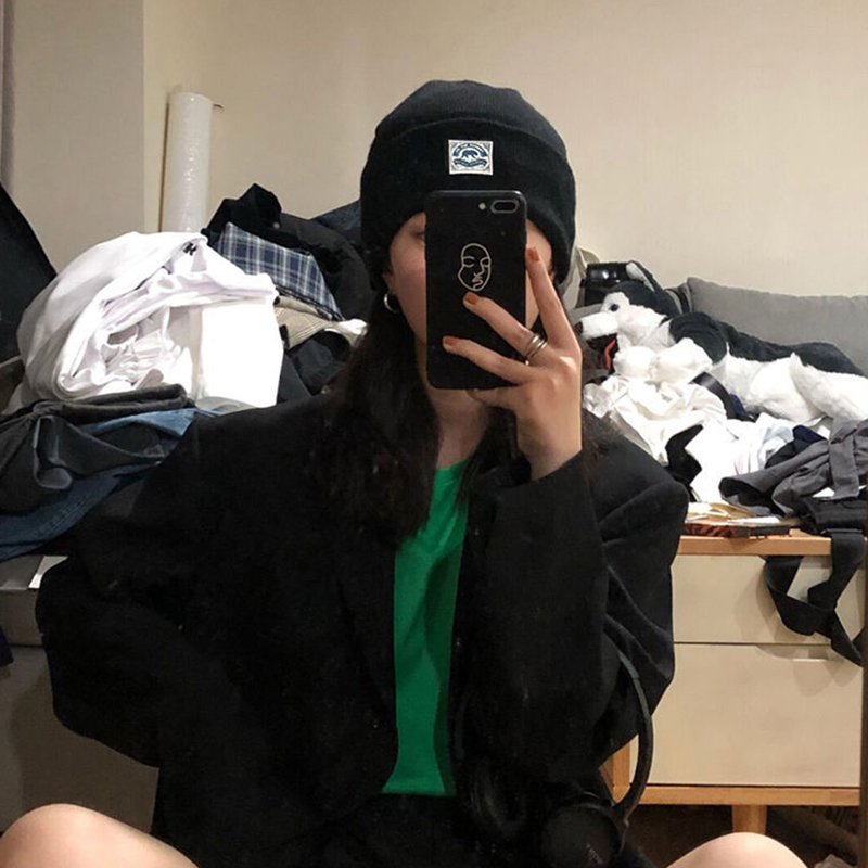 Automne hiver tricoté chapeau pour hommes femmes Hip Hop Skullies Melon casquette mode Punk Crochet Bonnet Kpop couleur unie Couple bonnets