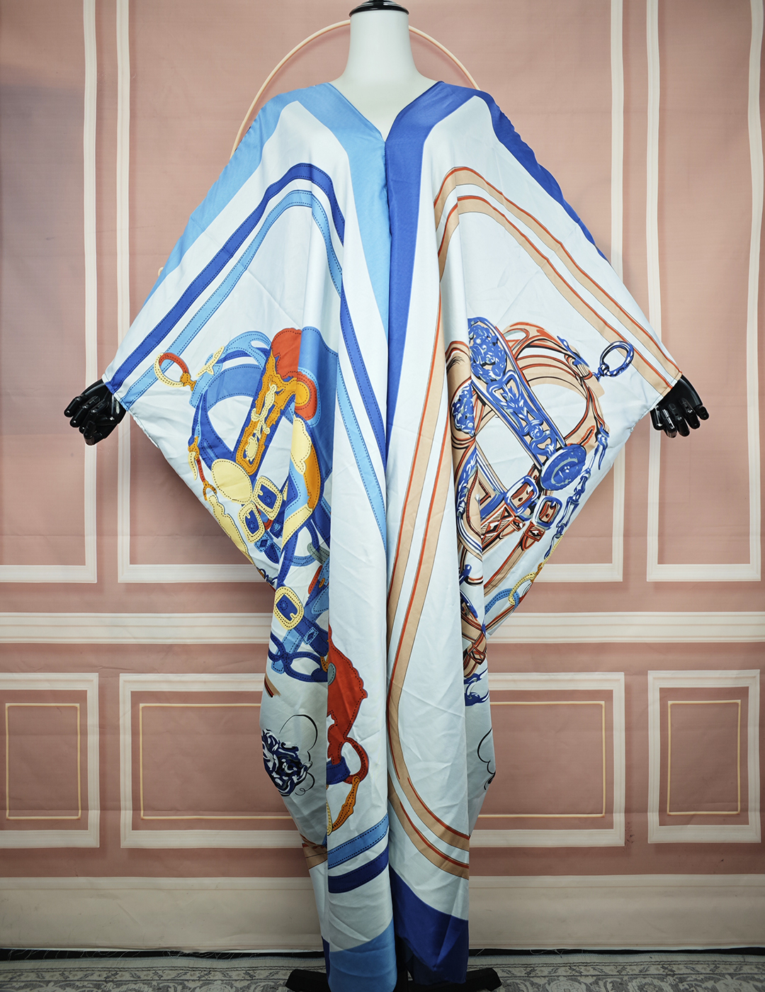 Koweït mode imprimé sergé soie caftan Maxi robe casual Boho été plage porter col en v ample Caftan élégant musulman Abaya
