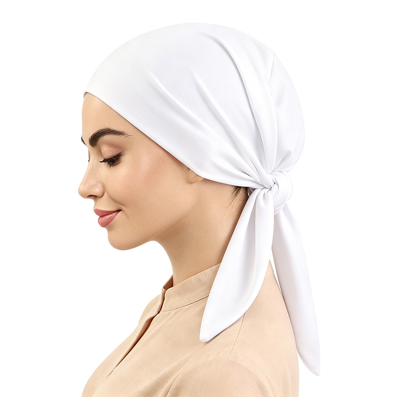 Nouveau Turban en Tissu Élastique Double Couche, Bonnet Musulman Pré-Noué, Hijab, Foulard, Bonnet Doux pour Femme, Bonnet Chimiothérapie pour Perte de Cheveux