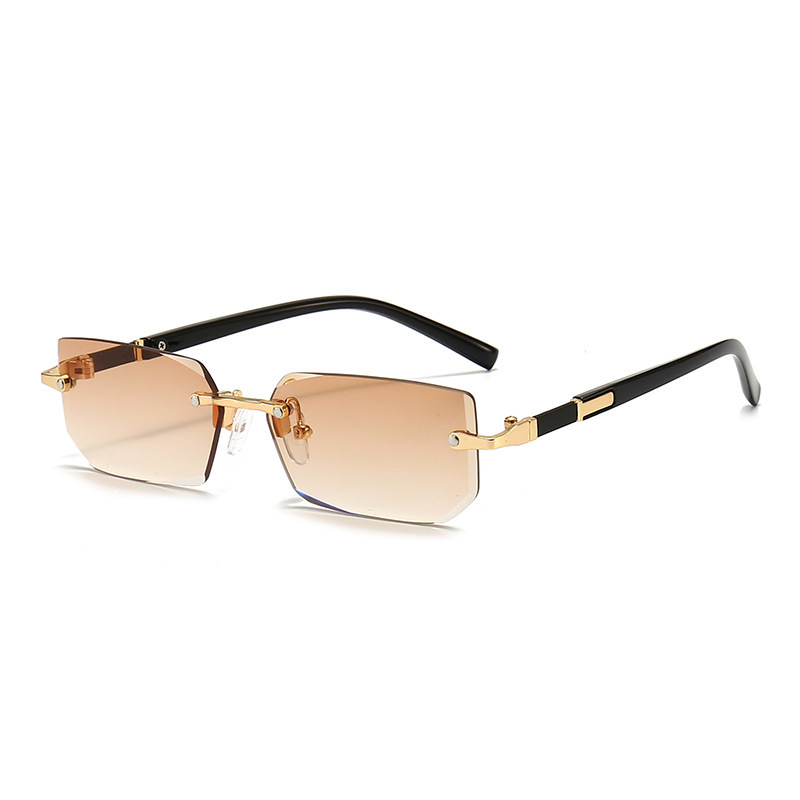 Lunettes de soleil rectangulaires sans bords, mode populaire pour femmes et hommes, petites lunettes de soleil carrées pour femmes et hommes, Oculos de voyage