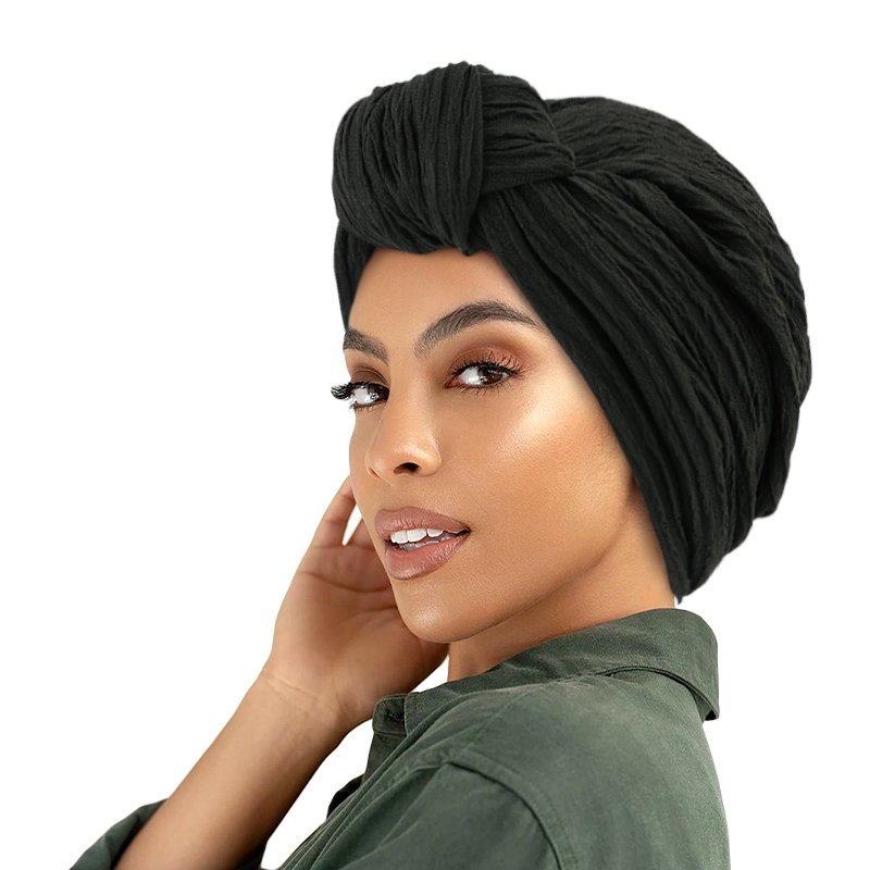 Turban à volants pour femme, bandeau torsadé noué, bonnet indien musulman, bonnet africain, bonnet de chimio, accessoires pour cheveux, nouveau
