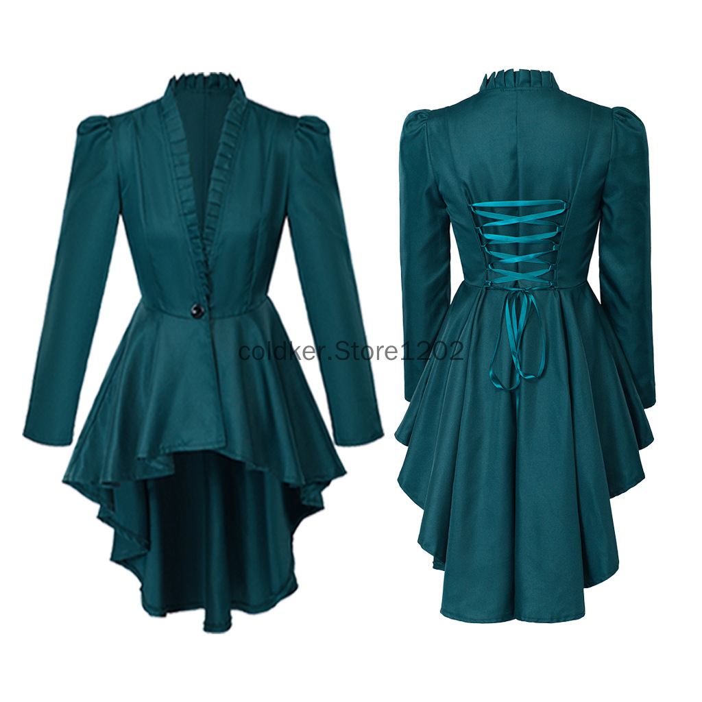 Costumes d'Halloween pour femmes Steampunk veste victorienne manteau médiéval Vintage gothique manteau à manches longues chemise de smoking