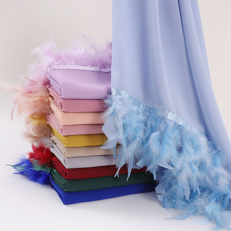 17 couleurs 70*175 cm nouvelle écharpe en mousseline de soie de couleur unie femmes musulmanes ventiler Hijab Wrap Ramadan Islam plume gland châle dame