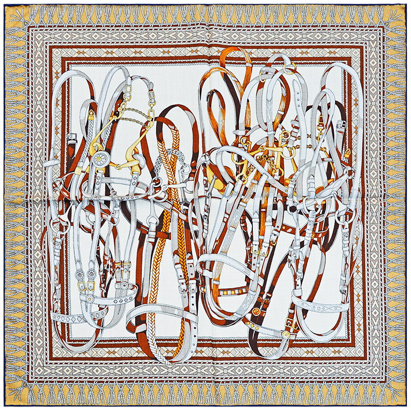 Écharpe d'automne en laine de soie avec motif à chevrons, accessoire multifonctionnel de loisirs double face double couleur "65F0015"