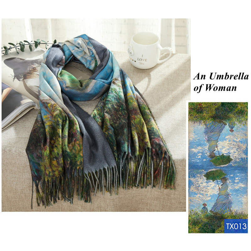 GustAbility Klimt-Châle en Cachemire pour Femme, Imprimé Numérique, Pashmina, Couverture Chaude d'Hiver, Foulards en Laine Ronds de Styliste