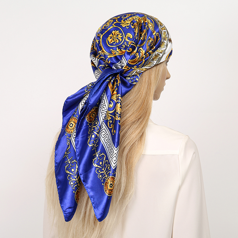 2025 soie châle carré Foulard pour femmes imprimer bandeau Foulard Satin Hijab bandes de cheveux Foulard femme bandeau Bandana
