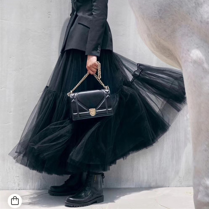 Jupe longue en tulle maxi pour femme, plissée gothique noire, décontractée, de fête, style fée, été, hiver, Jupe Longue 2026, Falda Mujer