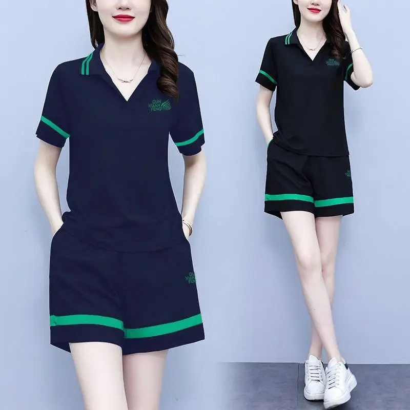Costume de sport et décontracté en pur coton pour femmes, vêtements d'été, Style coréen, tendance, ensemble deux pièces à la mode, nouvelle collection