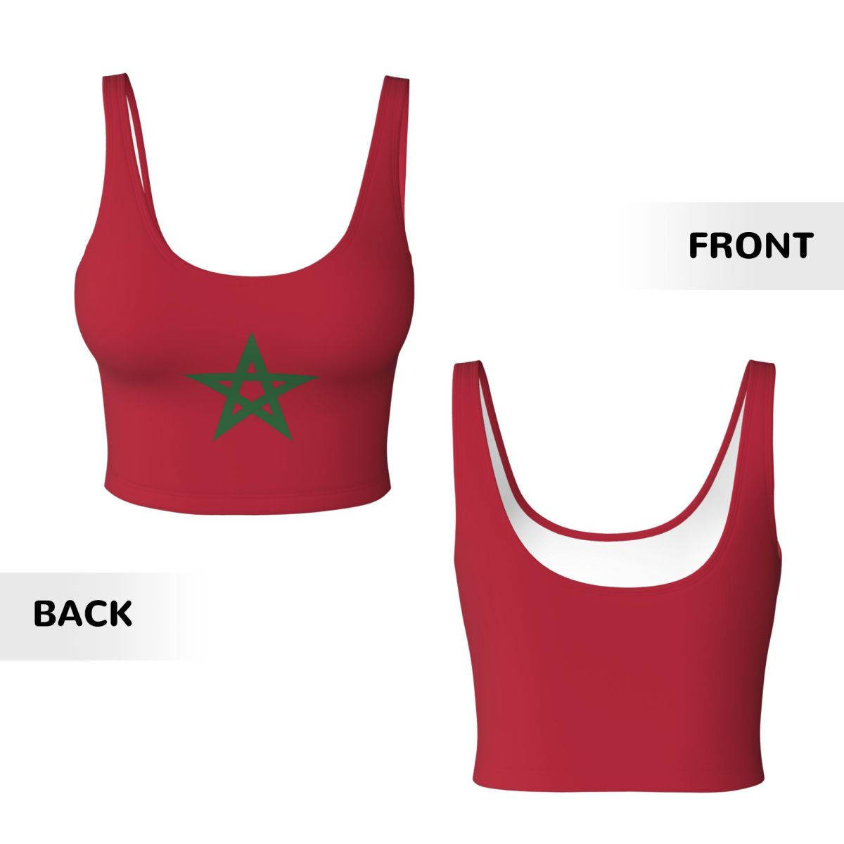 Gilet de sport léger et tendance pour femme, imprimé drapeau marocain 2026, idéal pour le yoga et l'entraînement