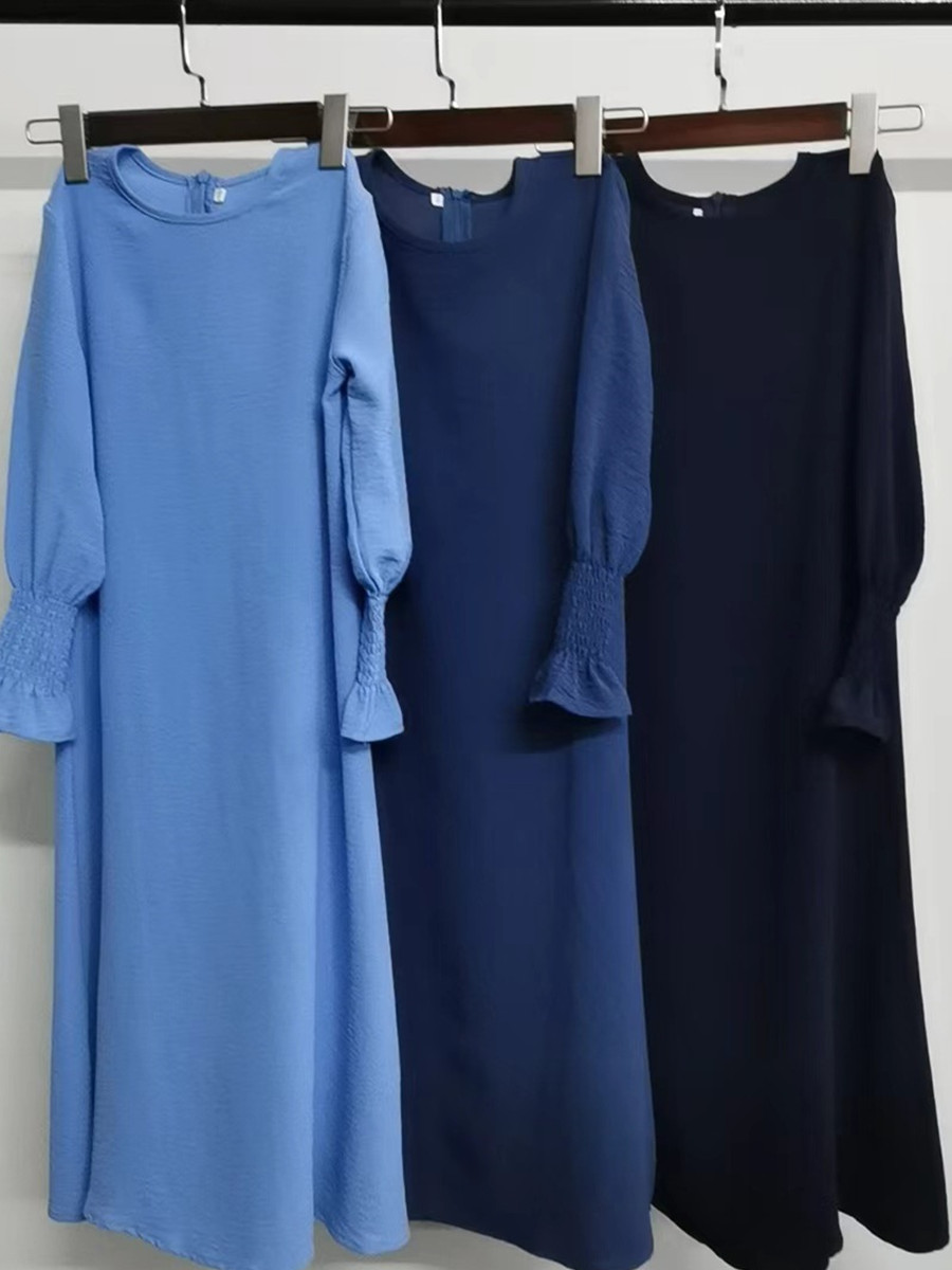 Robe longue unie à volants pour filles musulmanes, Abaya de Dubaï, Robe modeste du Ramadan, Kaftan Femme Musulmane, Vêtements islamiques, Robes africaines