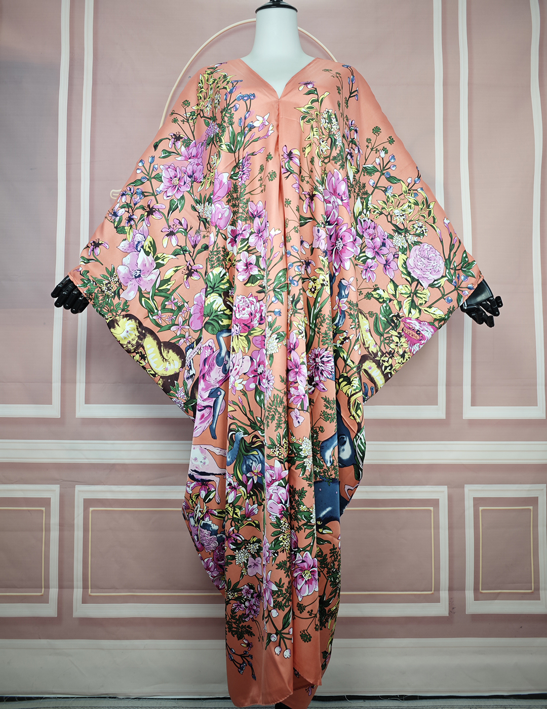 Robe longue à fleurs style Boho pour femmes africaines, tenue de plage, col en v, kaftan, musulman, Ramadan, été