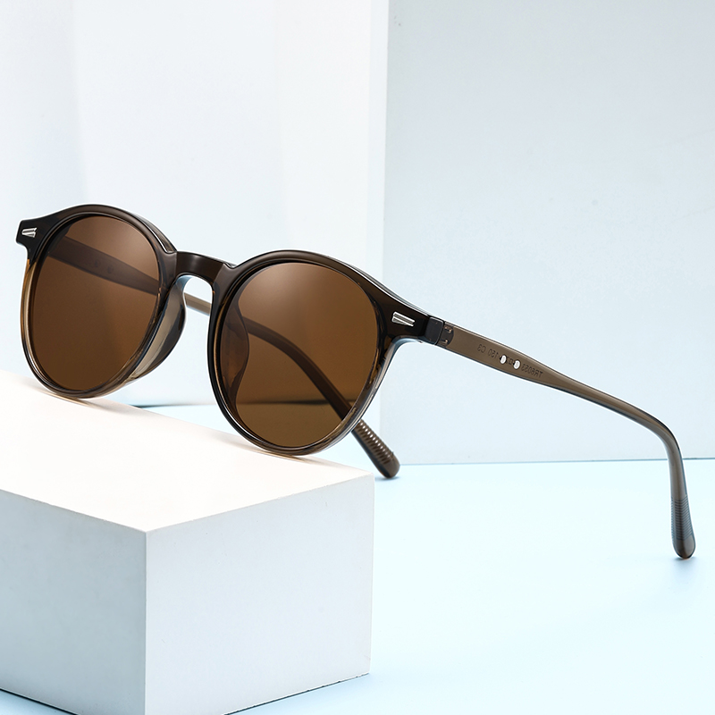 Lunettes de soleil à petite monture ronde pour hommes et femmes, rétro, Protection UV, mode, nuances amincissantes naturelles, 3068