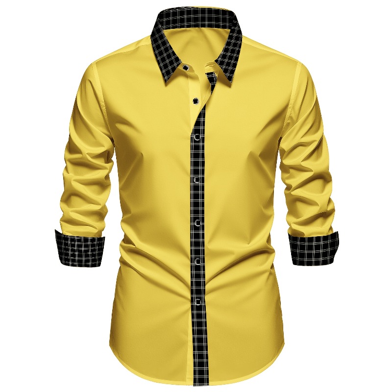 FGKKS hommes chemise arrivée mode Patchwork smoking haute rue à manches longues intelligent décontracté élastique homme affaires robe chemises