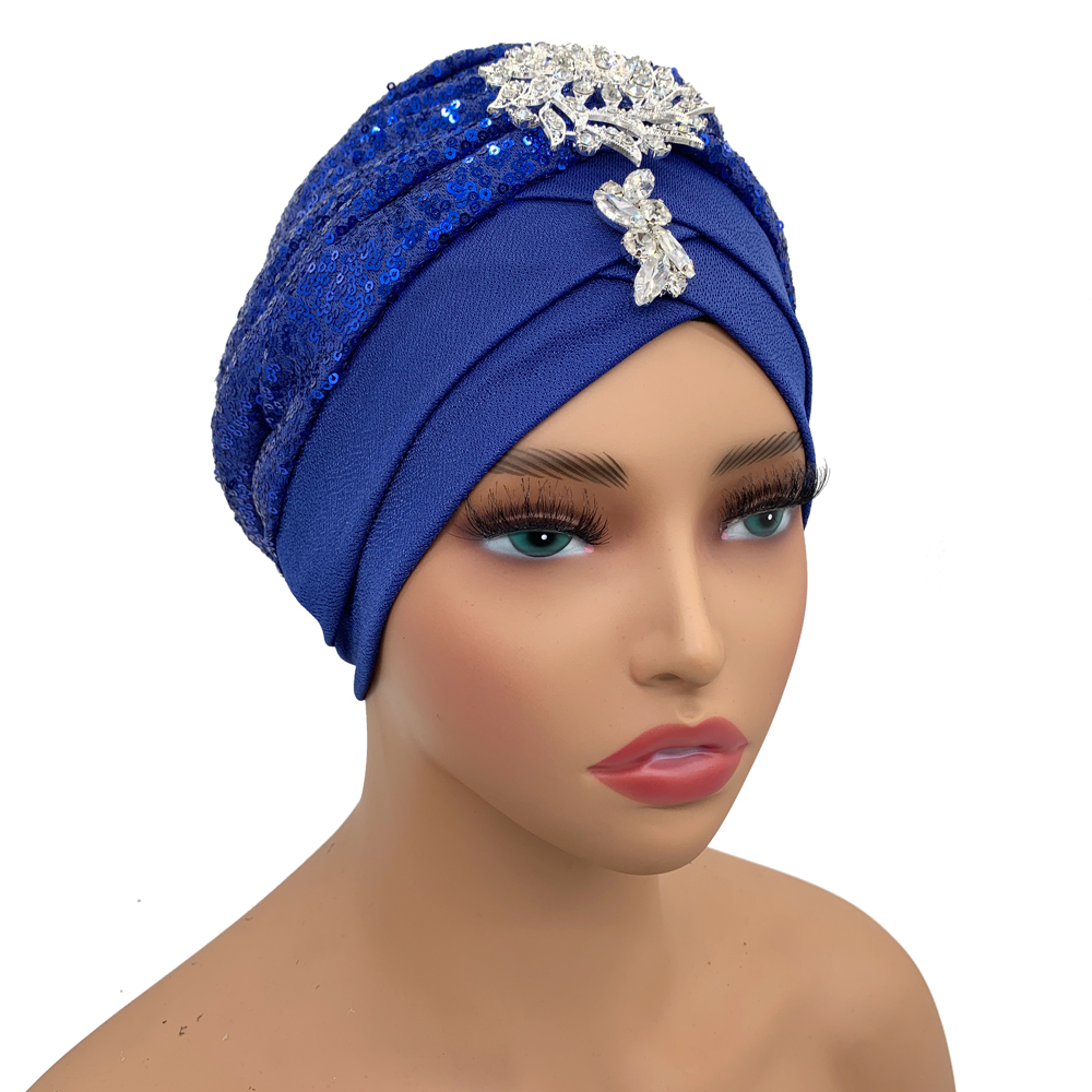 Bonnet turban de luxe avec biscuits pour femme, écharpe de sauna musulmane, enveloppes de tête douces et confortables, bonnet