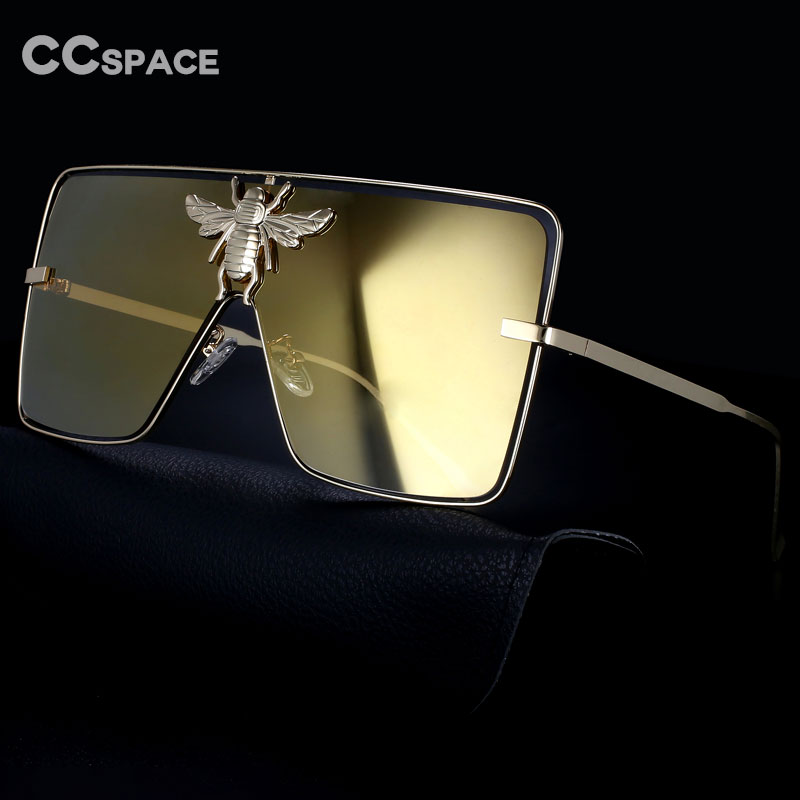 51008 luxe métal grande abeille lunettes de soleil hommes femmes marque lunettes carrées hommes luxe lunettes de soleil Uv400 lunettes de mode