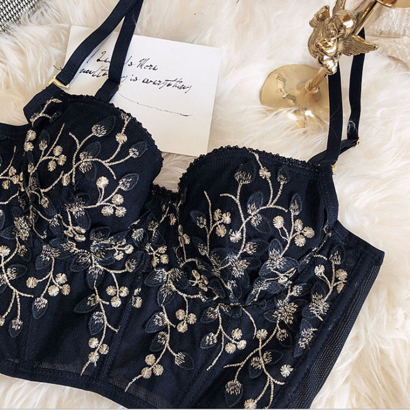 High Street – Camisole pour femmes, nouvelle mode, soutien-gorge Bustier brodé en pétales 3D, hauts courts, sous-vêtements fins, 2023