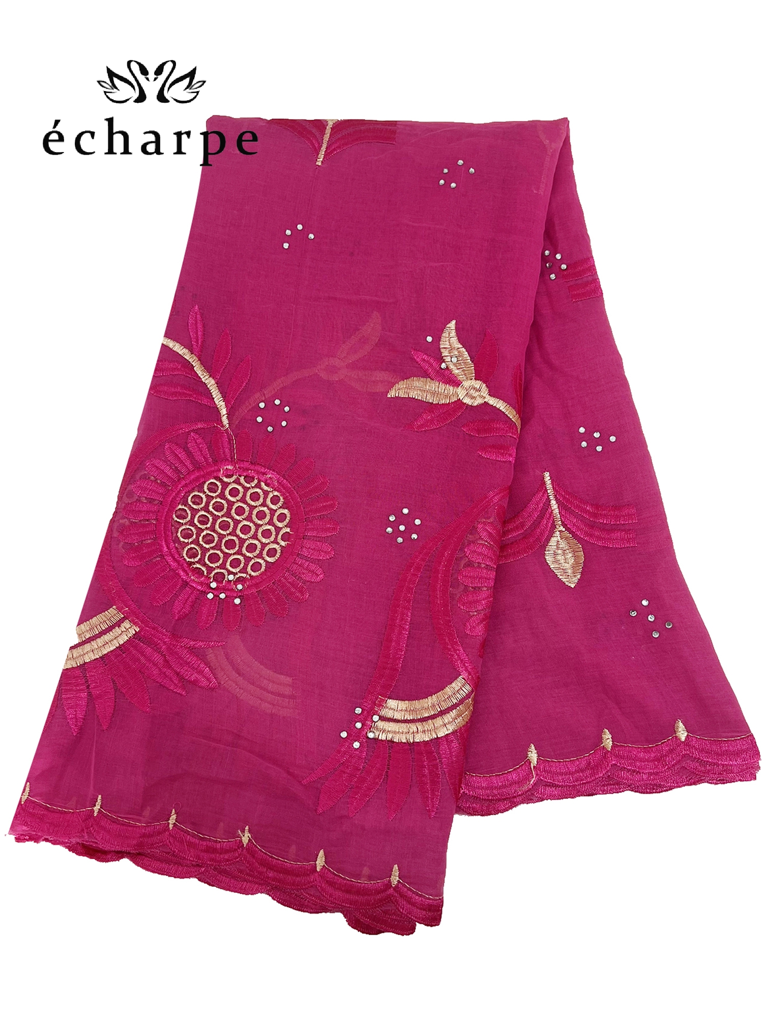 Écharpe en Coton Brodé pour Femme Musulmane, Hijab Africain, Islam, Pashmina, Turban de Sauna, Châles, Nouvelle Collection 2024
