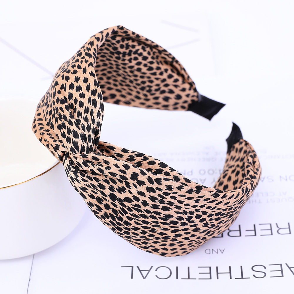 Mode imprimé léopard bandeau large croix femmes bandeau élastique arc cheveux cerceau bandes lunette haut noeud filles cheveux accessoires