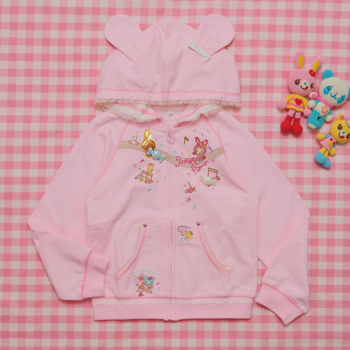 Sweat à capuche japonais Kawaii pour femmes, décontracté, rose, imprimé de dessin animé, manches longues, sous-culture, Harajuku, vêtements doux pour femmes