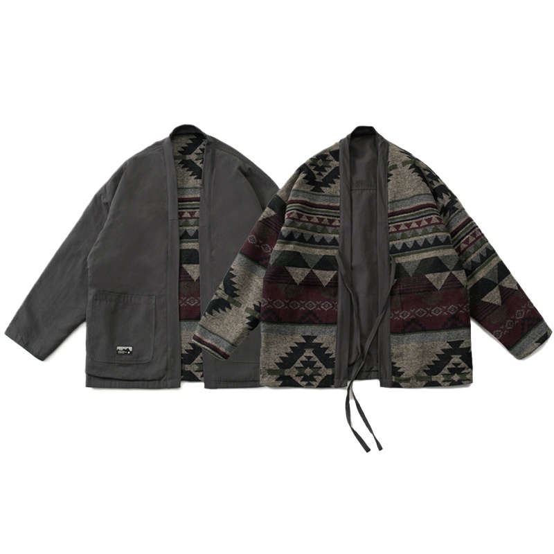 Veste Cargo Vintage pour Homme, Manteau de Printemps et d'Automne, Streetwear Japonais, Kimono, Cardigan, à l'Intérieur et à l'Extérieur