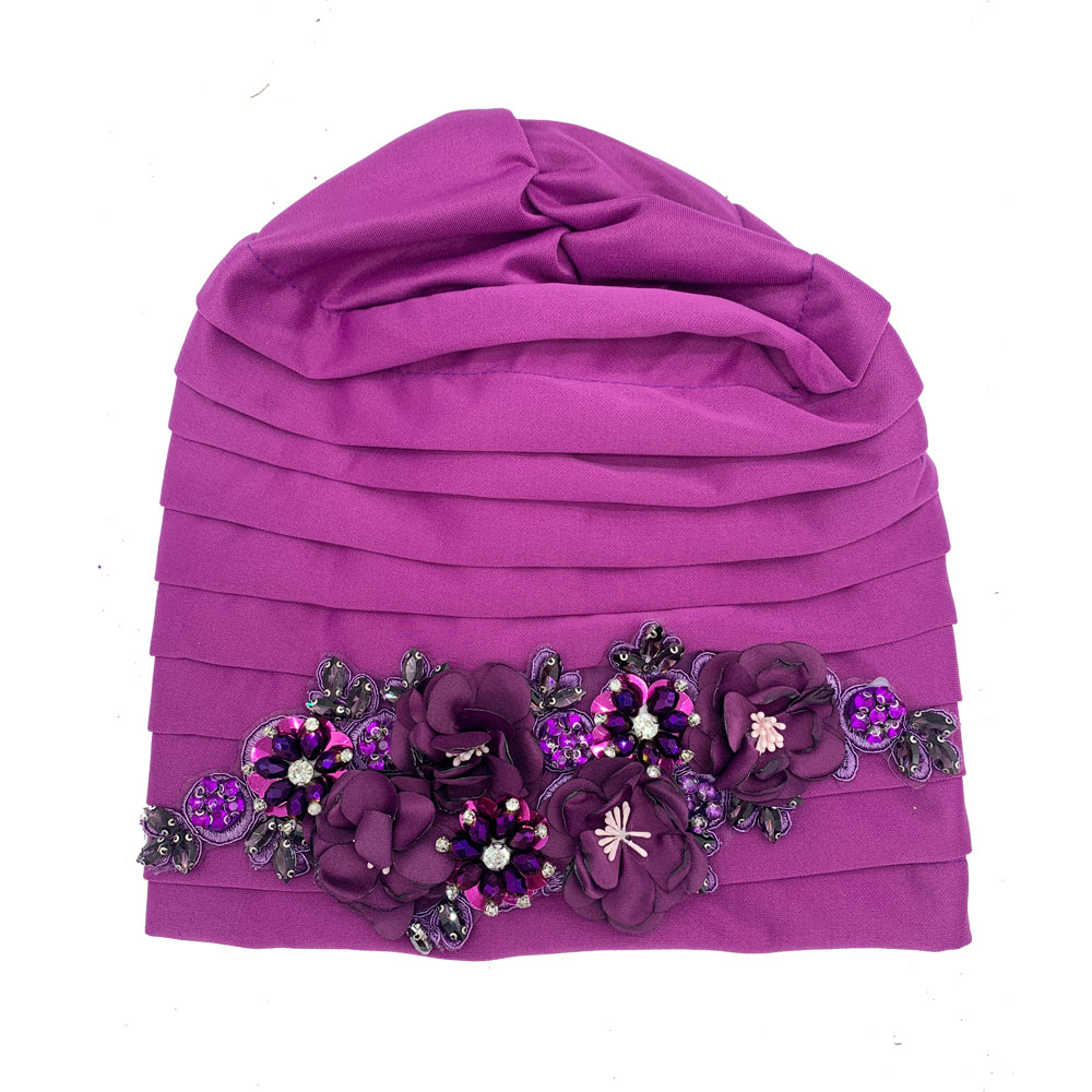 Élégant fleur diamants femmes Turban casquette africaine fête chapeaux chapeau dame bandeau musulman foulard chapeaux Turbante Mujer