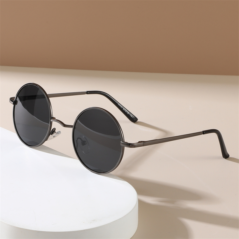Lunettes de soleil Hippie rondes rétro pour femmes et hommes, tendance Punk Disco, lunettes de fête, cercle en métal, Protection UV