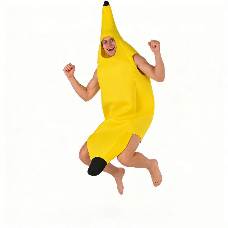 Costume de carnaval pour hommes, déguisement amusant et sexy en forme de banane, déguisement fantaisie pour adultes, nouveauté, décorations pour fête d'Halloween et de Noël, vêtements