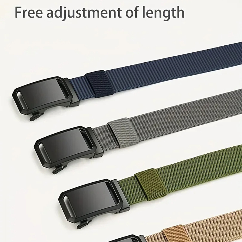 Nouvelle ceinture en toile à boucle automatique pour hommes, ceinture tactique en nylon, ceinture de travail pour l'entraînement en plein air, ceinture décontractée pour pantalon quotidien