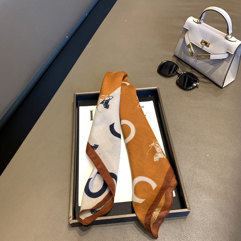 Foulard carré en soie 70x70 cm, style français haut de gamme, tendance, confortable, protection solaire, décoratif